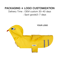 Manufacturer Wholesale Custom logo Waterproof Cute Design Dog Rain Coat