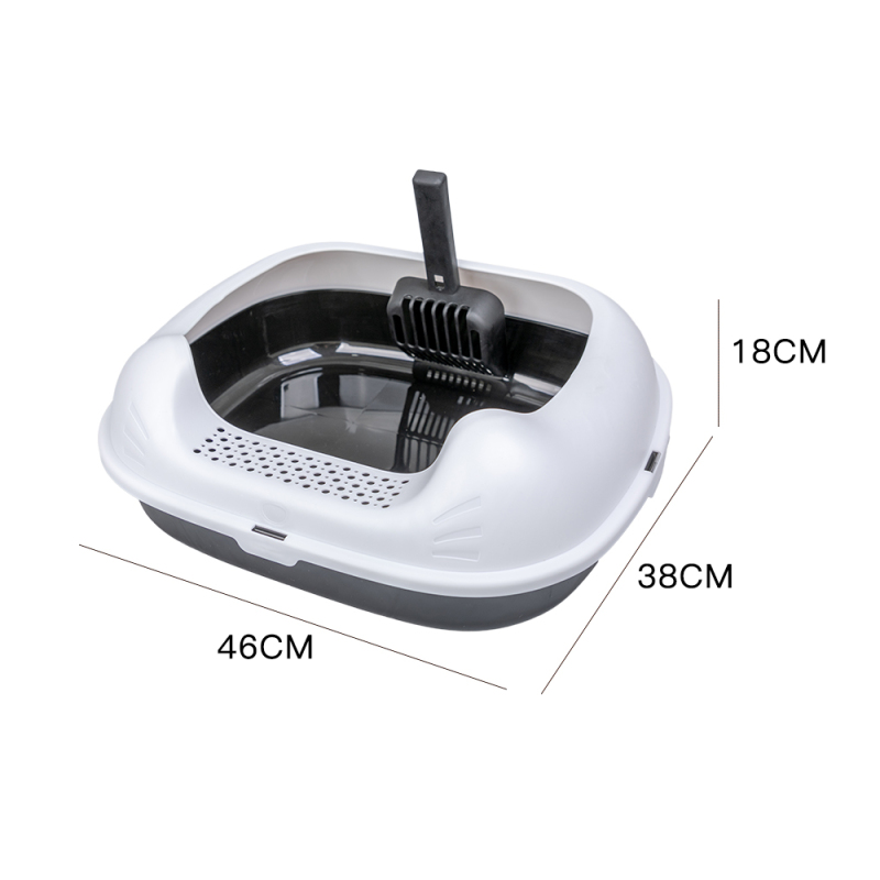 Manufacturer Wholesale Grey Black Plastic Cat Litter Boxes