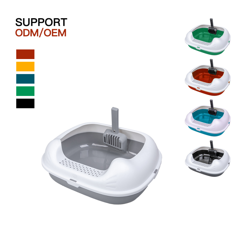 Manufacturer Wholesale Grey Black Plastic Cat Litter Boxes
