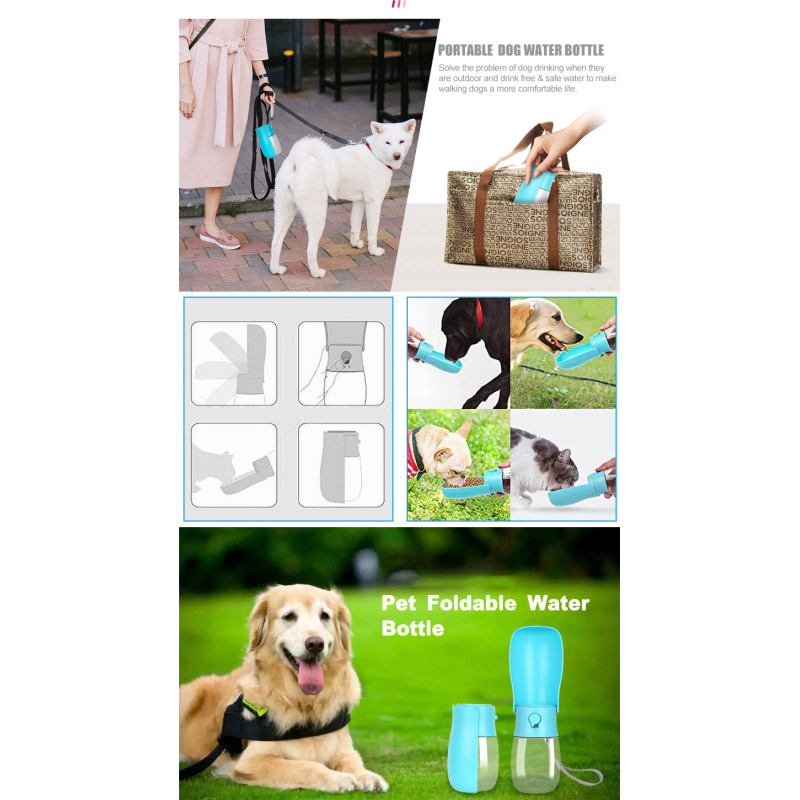 Manufacturer wholesale foldable dog water bottle with filter 300ml 550ml