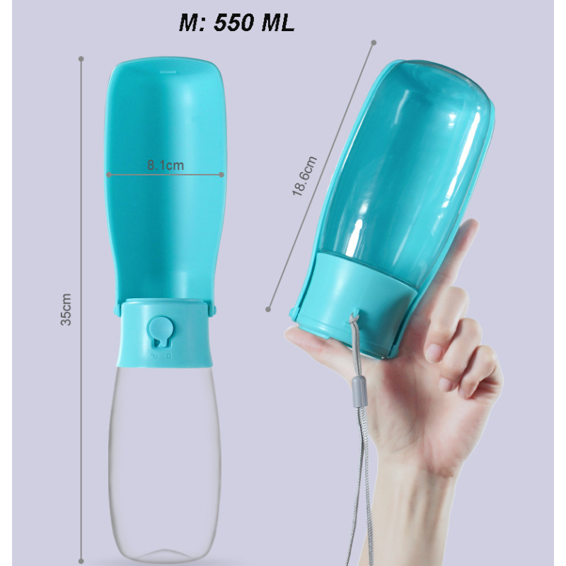 Manufacturer wholesale foldable dog water bottle with filter 300ml 550ml