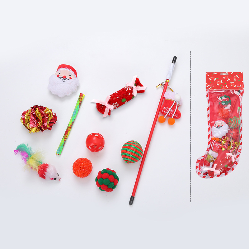 Manufacturer wholesale christmas cat toys set three design