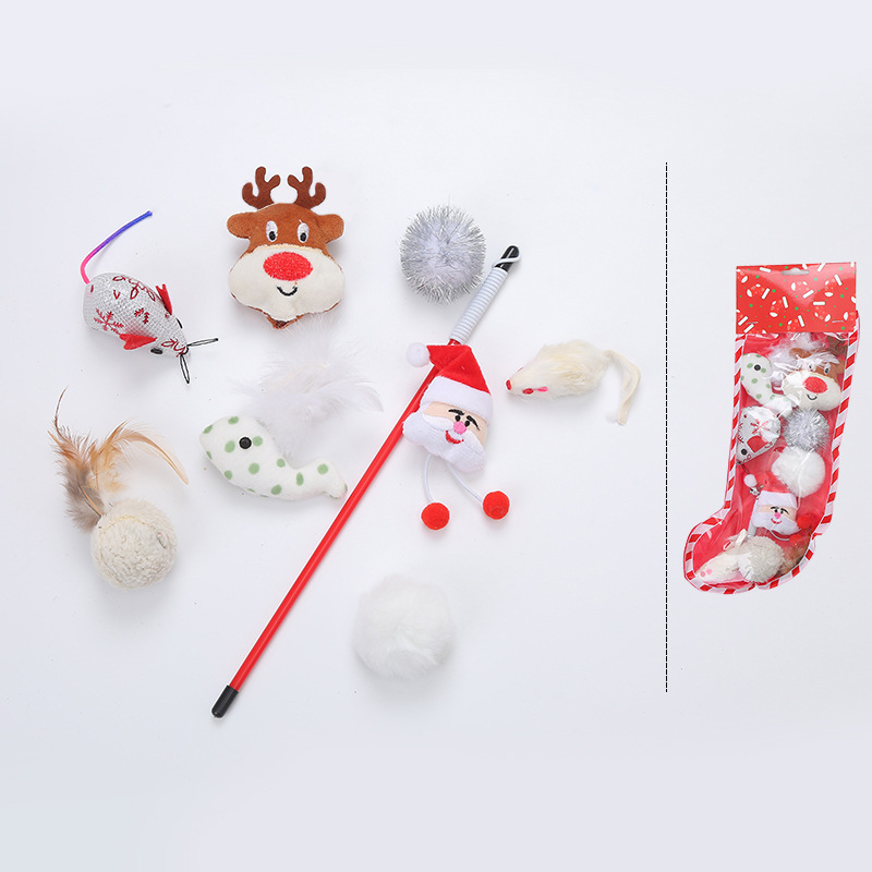Manufacturer wholesale christmas cat toys set three design
