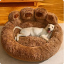 Manufacturer wholesale custom logo pet supplier plush dog cat bed bear paw shape