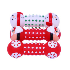 Manufacturer wholesale eco-friendly dumbbell snowflake snowman santa claus squeaky dog christmas vinyl toys