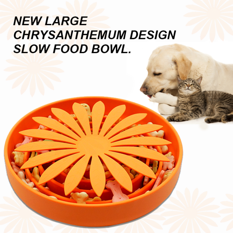 Wholesale Custom Color Round Silicone Dog Slow Feeder Bowl