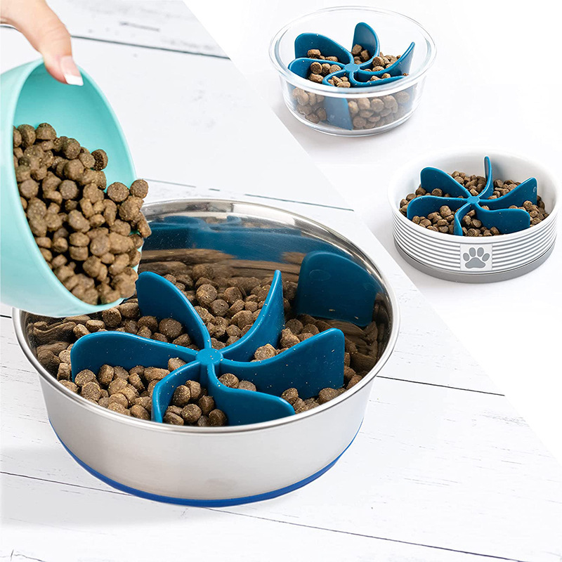 Manufacturer wholesale blue grey spiral slow dog pet feeder