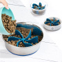 Manufacturer wholesale blue grey spiral slow dog pet feeder