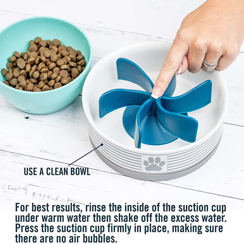 Manufacturer wholesale blue grey spiral slow dog pet feeder