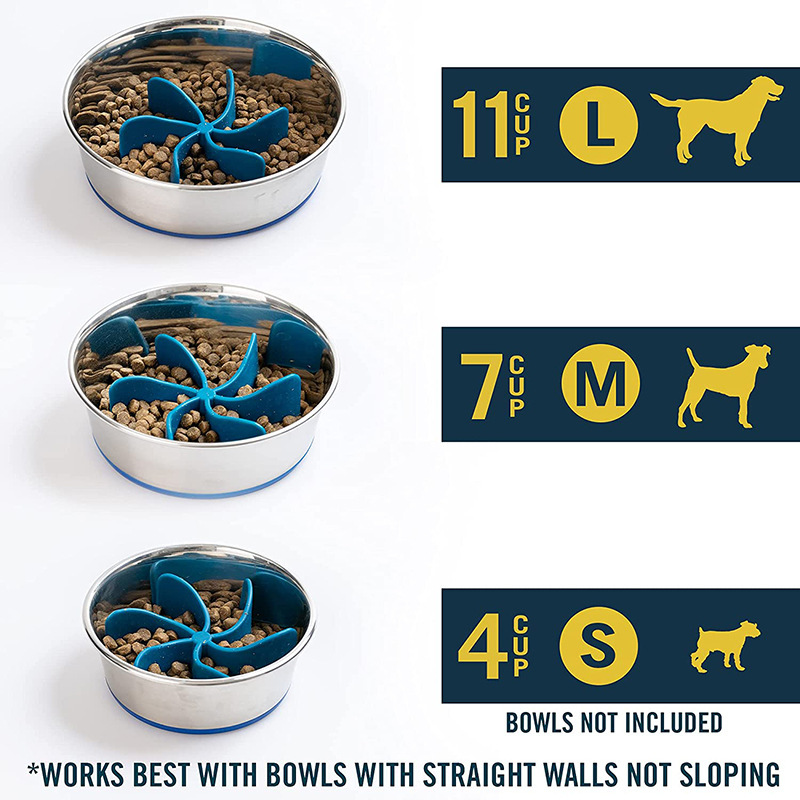 Manufacturer wholesale blue grey spiral slow dog pet feeder