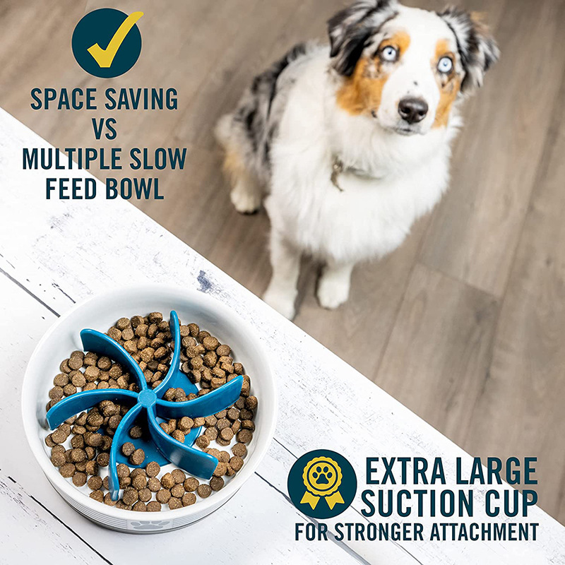Manufacturer wholesale blue grey spiral slow dog pet feeder