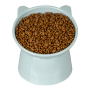 Manufacturer wholesale protect neck pink green blue plastic cat oblique bowl with ear
