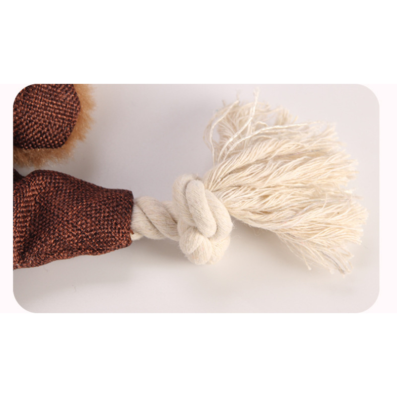 Manufacturer wholesale OEM squeaky bite resistence grey bear squirrel fox dog rope plush toys