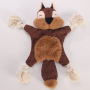 Manufacturer wholesale OEM squeaky bite resistence grey bear squirrel fox dog rope plush toys