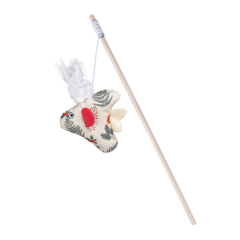 Wholesale Christmas Design Teaser Stick Cat Interactive Toys