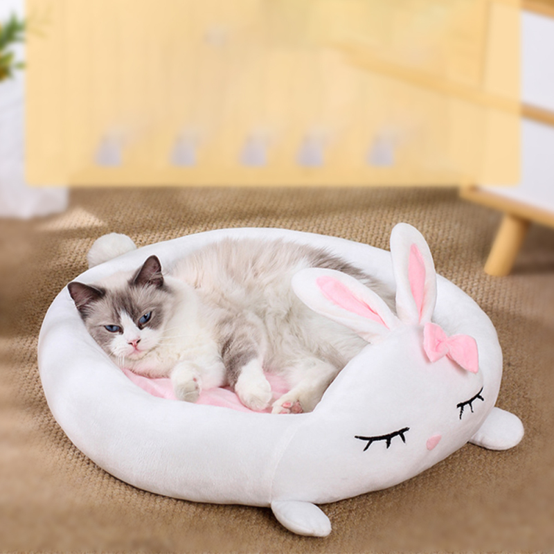 Wholesale Soft Short Plush Cute Duck Design Cat Beds for Indoor Cats