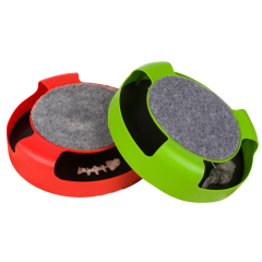 wholesale free sample interactive plastic plush cheap mouse cat toy round