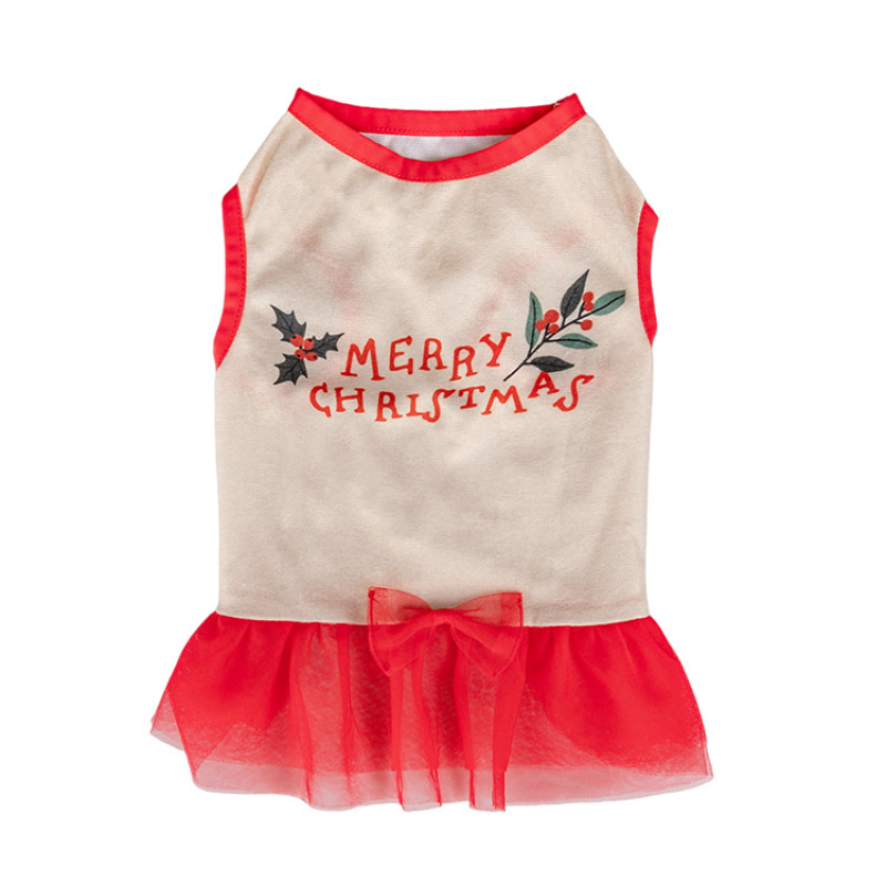 Wholesale Customized Red Dress Dog Pet Clothes Christmas