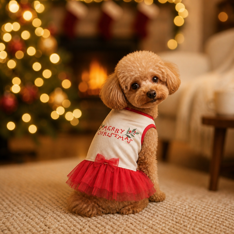 Wholesale Customized Red Dress Dog Pet Clothes Christmas