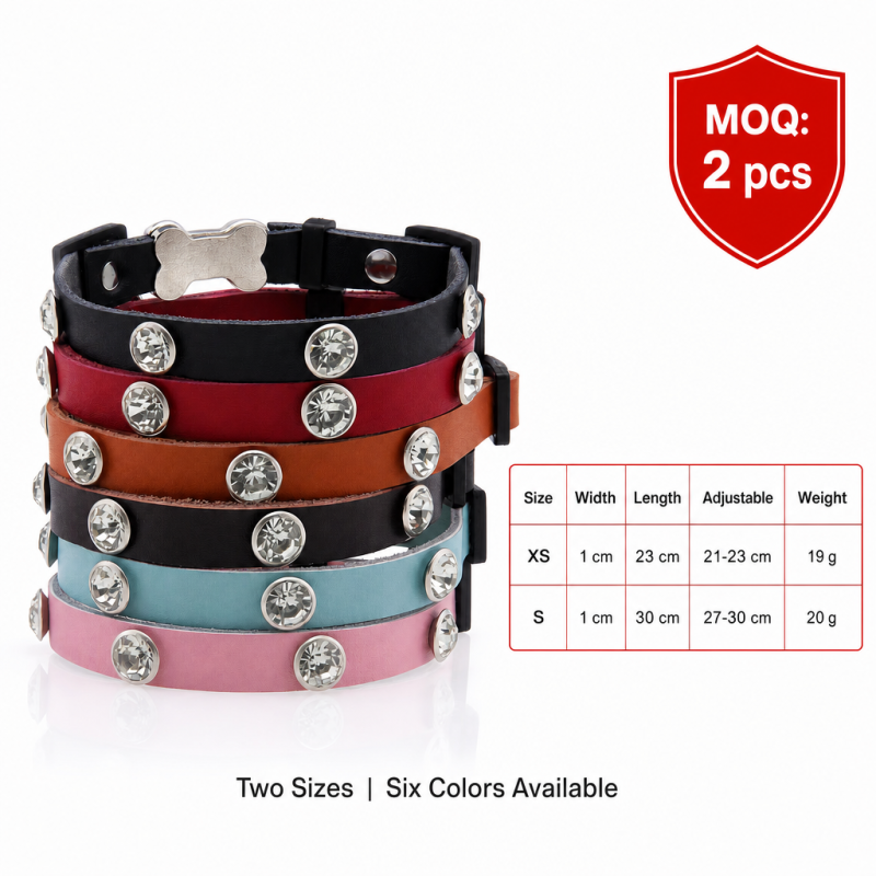 Wholesale Adjustable Custom Cat Leather Collar