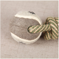 Manufacturer wholesale dumbbell chew dog rope with two tennis balls toys set