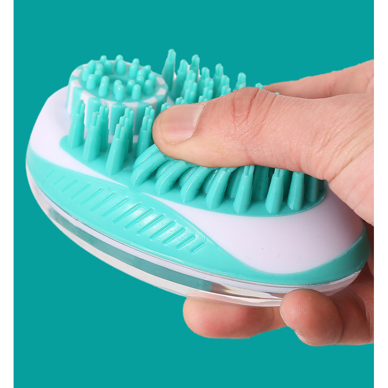 Manufacturer wholesale blue green grooming tool pet cat dog bath brush