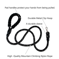 Manufacturer wholesale various colors durable nylon reflective pet dog rope leash