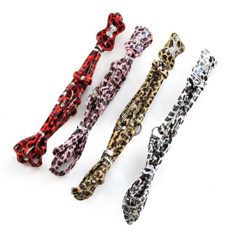 Hot new products adjustable PU pet dog leash and harness for sale