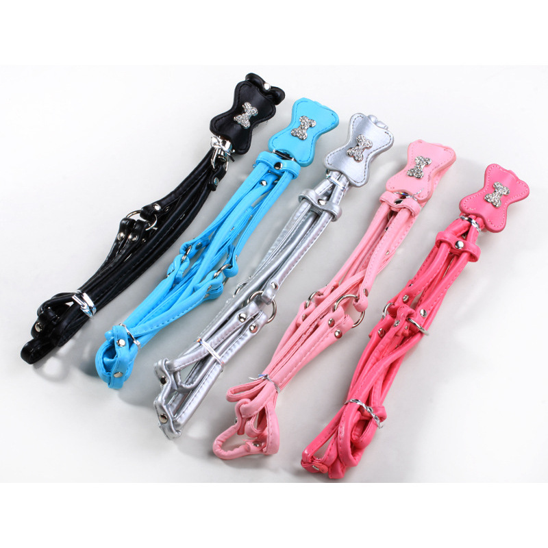 Hot new products adjustable PU pet dog leash and harness for sale