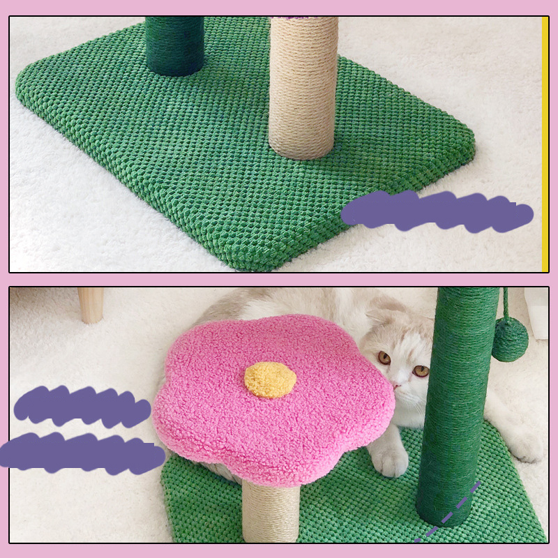 Manufacturer wholesale corduroy sisal flower cat cactus scratcher