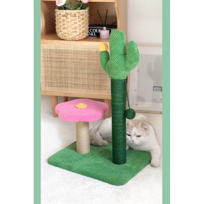 Manufacturer wholesale corduroy sisal flower cat cactus scratcher