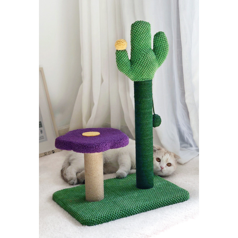 Manufacturer wholesale corduroy sisal flower cat cactus scratcher