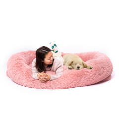 Wholesale Popular Giant Round Plush Cozy Humans Dog Bed For People Adults Washable Matress Memory Foam Large Size Pet Sofa Bed