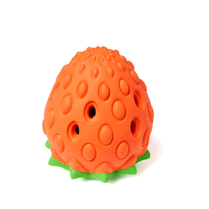 Manufacturer wholesale strawberry chew dog tpr feeder toy