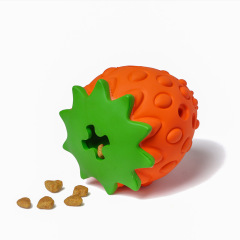 Manufacturer wholesale strawberry chew dog tpr feeder toy