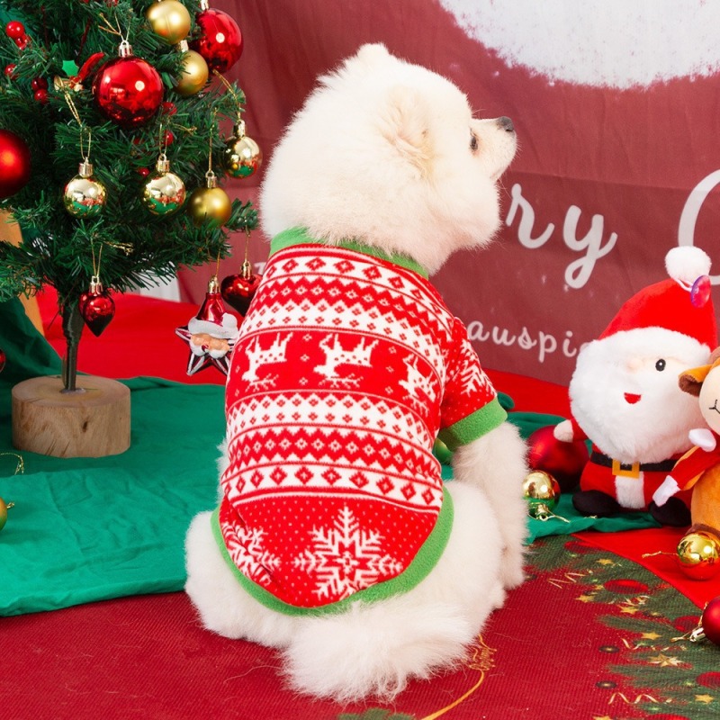 Wholesale Warm Short Plush Dog Christmas Clothes