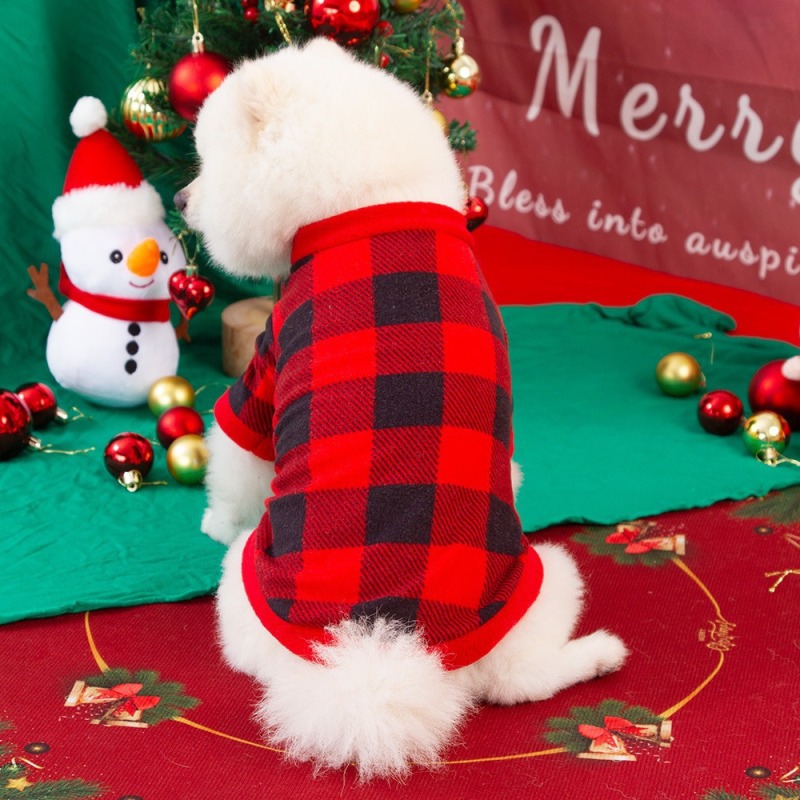 Wholesale Warm Short Plush Dog Christmas Clothes