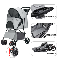 Wholesale Custom Logo Foldable Breathable Travel Portable Cat Dog Pet Stroller