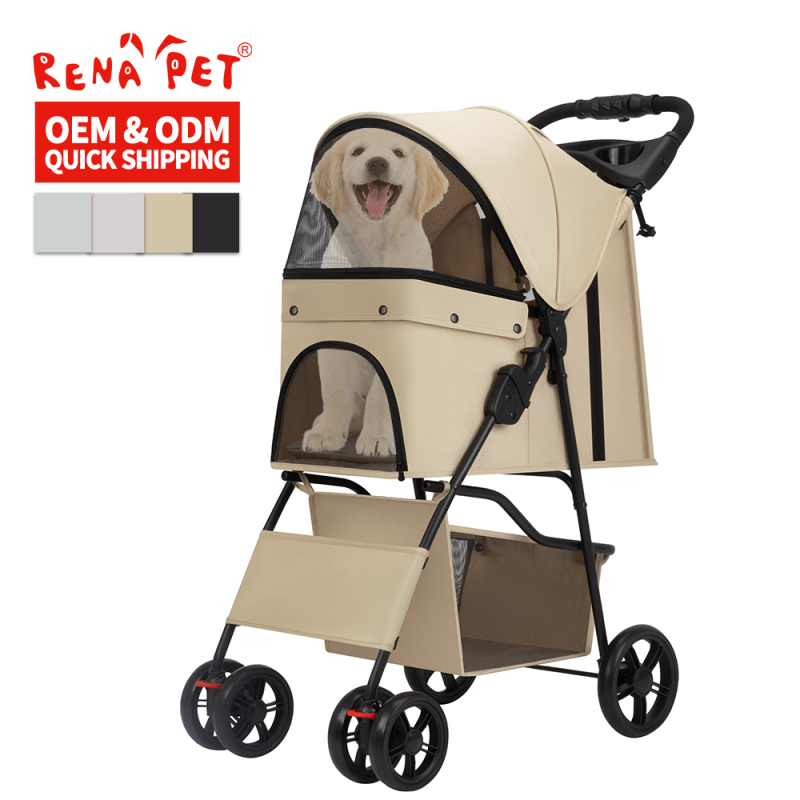 Wholesale Custom Logo Foldable Breathable Travel Portable Cat Dog Pet Stroller