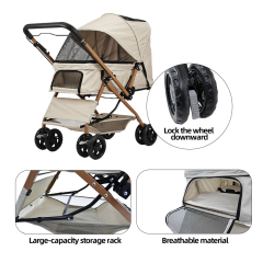 Wholesale Custom Logo Foldable Breathable Travel Portable Cat Dog Pet Stroller