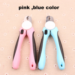 Manufacturer wholesale pink blue tpr stainless steel cat dog pet nail clippers