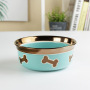 Manufacturer wholesale OEM custom logo ceramic pet dog bowl