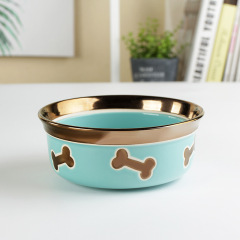 Manufacturer wholesale OEM custom logo ceramic pet dog bowl