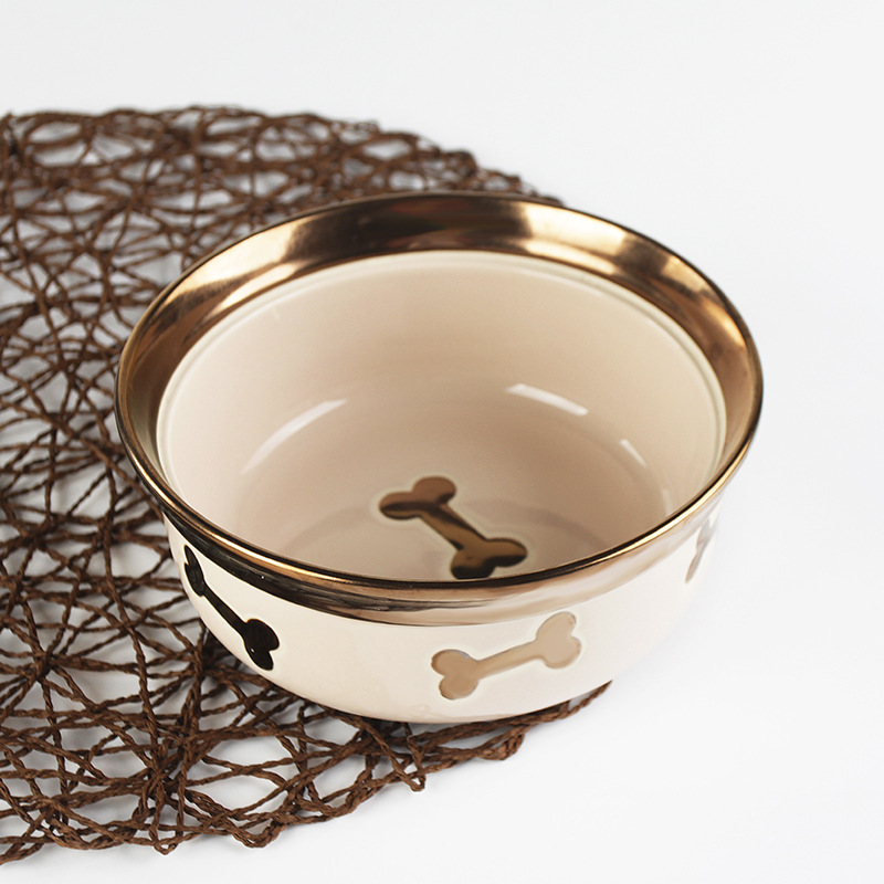 Manufacturer wholesale OEM custom logo ceramic pet dog bowl