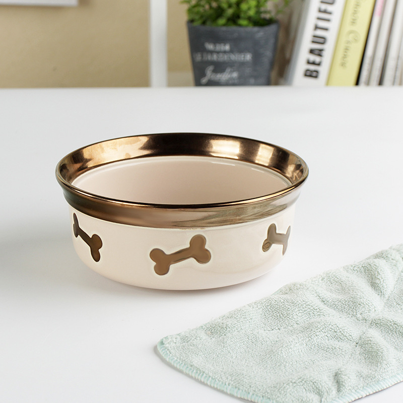 Manufacturer wholesale OEM custom logo ceramic pet dog bowl