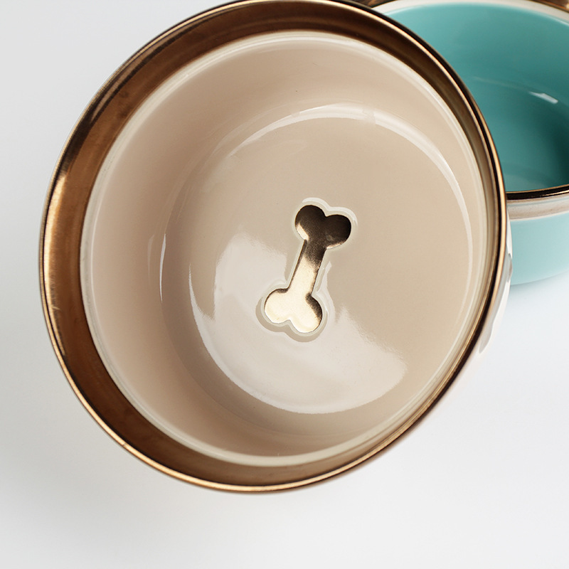 Manufacturer wholesale OEM custom logo ceramic pet dog bowl
