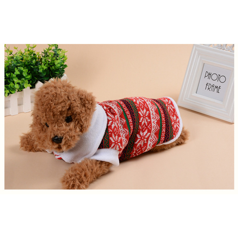Manufacturer wholesale warm soft plush winter pet dog christmas coat