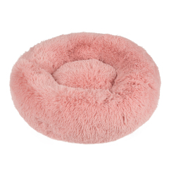 wholesale manufacturer soft luxury plush pet cushion round cat dog bed pet furniture