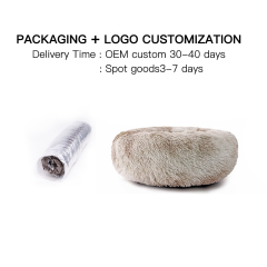 wholesale manufacturer soft luxury plush pet cushion round cat dog bed pet furniture