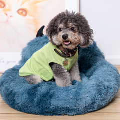 wholesale manufacturer soft luxury plush pet cushion round cat dog bed pet furniture